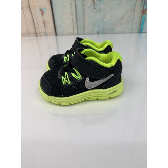 Nike Toddler 2C Lunar Glide 4 Black Green - Picture 3 of 10